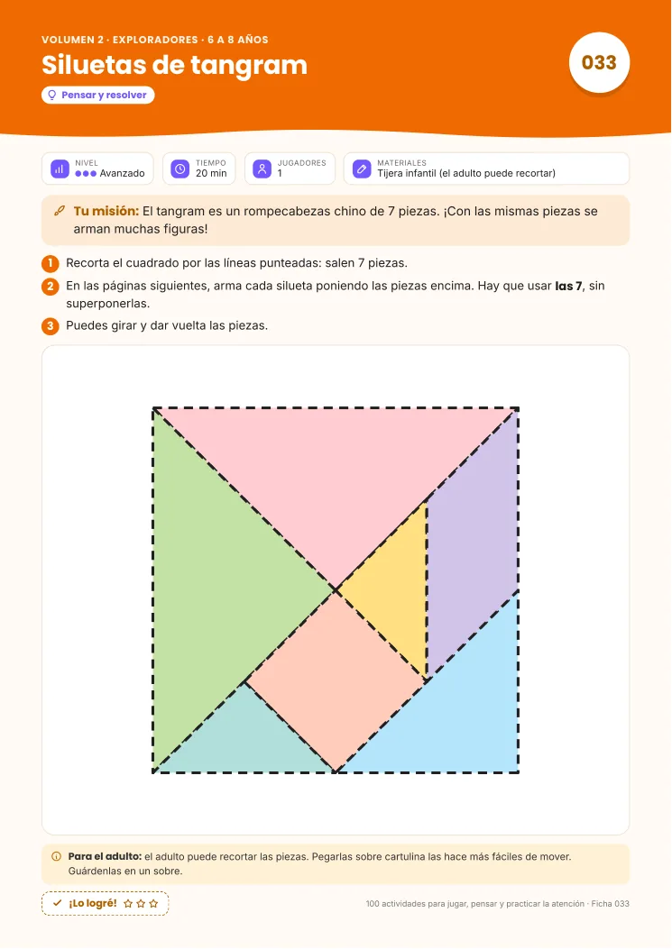 Actividad de tangram, volumen 2